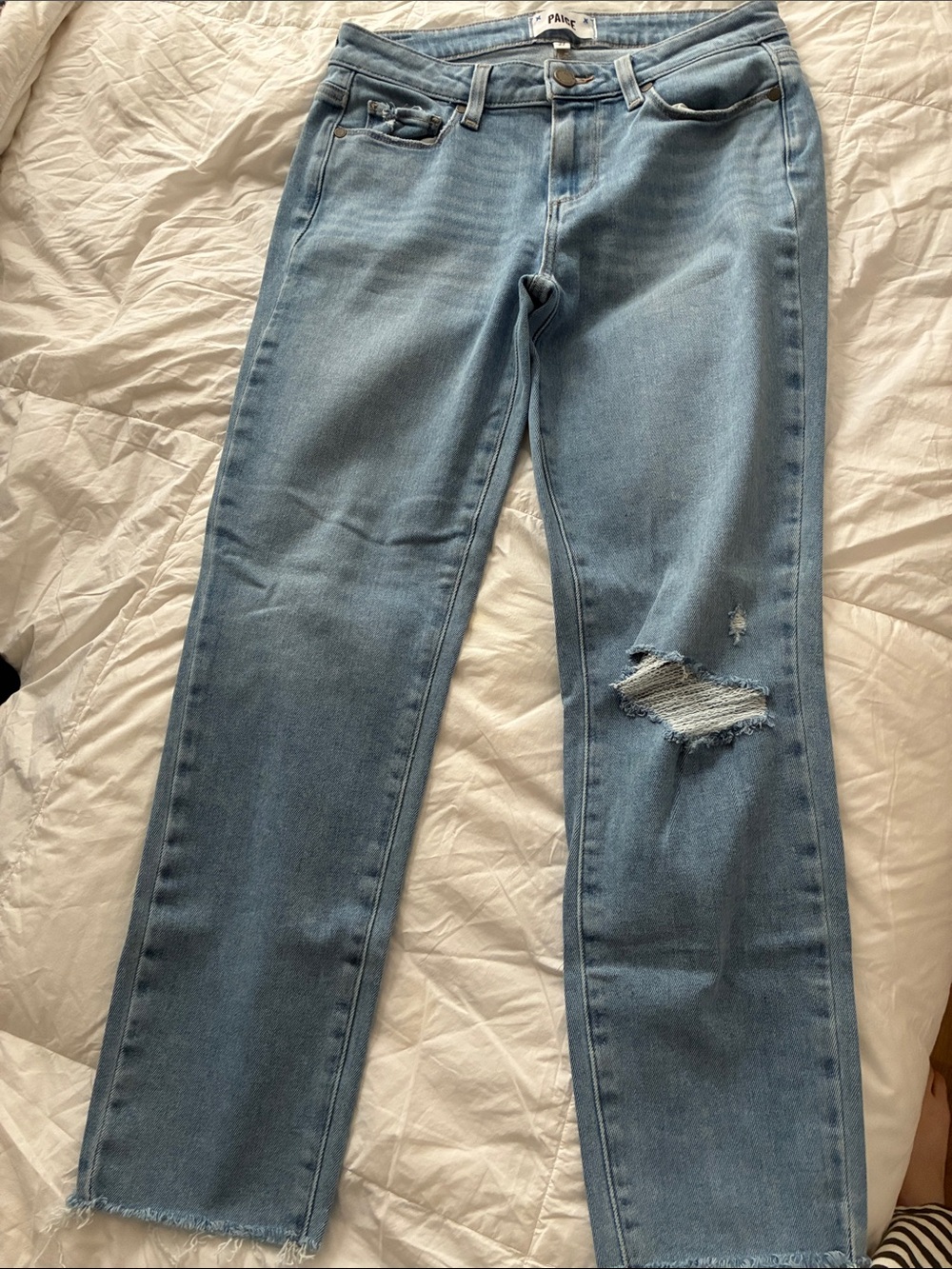 PAIGE Light Blue Kylie Crop Jeans